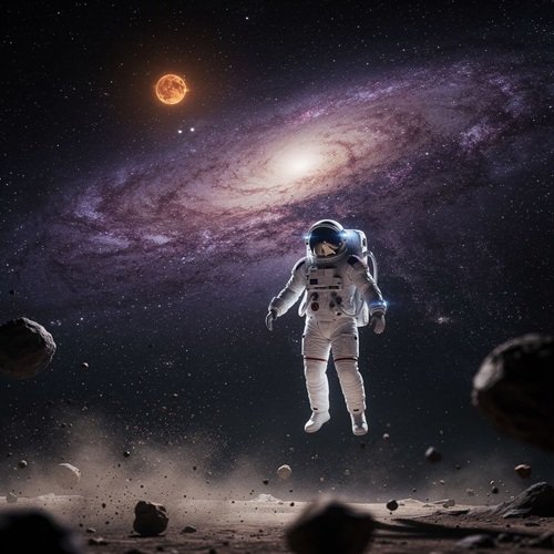 AI Image: Lonely Astronaut Alone in Outer Space