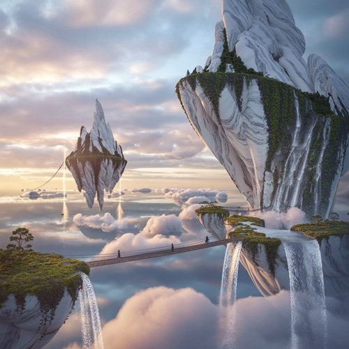 AI Image: Islands of the Inverted Sky